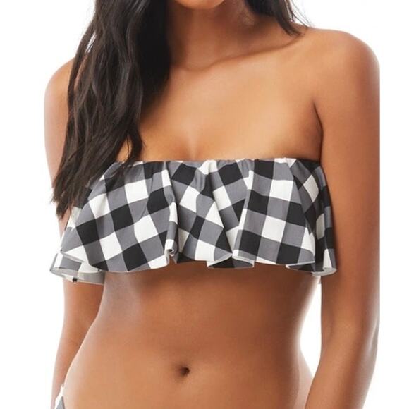 Kate Spade Shoreside Ruffle Bandeau Bikini Top Swim M NWT - Picture 1 of 4